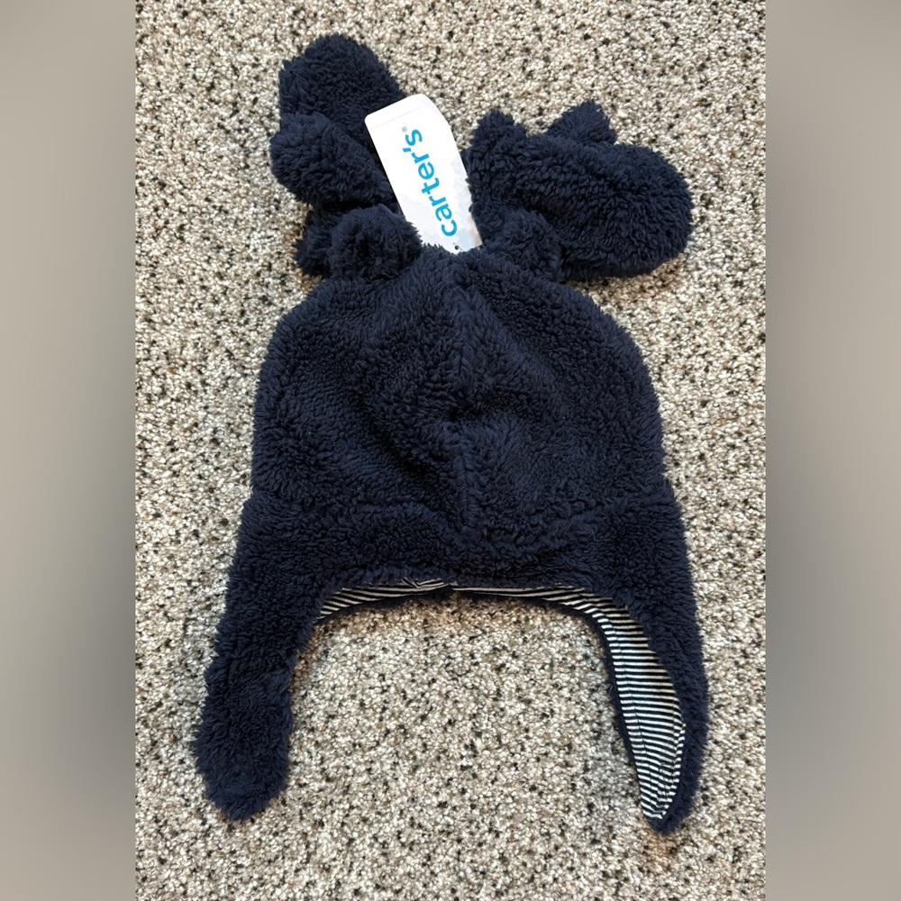 Carters Sherpa Bear Ear Hat & Mittens set- Size 12-24 months NWT